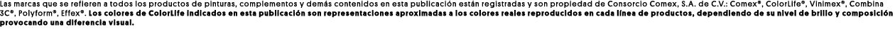Las marcas que se refieren a todos los productos de pinturas, complementos y demás contenidos en esta publicación est   